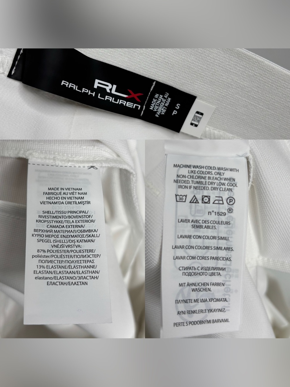 Ralph Lauren RLX Four Way Stretch Pleated Shorts White Wide Leg Size Small New - Picture 16 of 16
